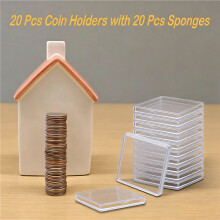 100 PCS Coin Capsules, Coin Snap Holders with 5 Sizes Black Gaskets, Clear Coin Cases for Coin Collection Supplies