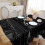 Nappe en satin noir à volants, 152 x 305 cm 3