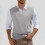 Men's V-Neck Sweater Vest Solid Color Relaxed Fit 2