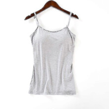 (M, Grey) Women's Padded Built In Modal Bra Fitness Workout Running Shirts Yoga Tank Top
