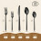 Black Hammered Silverware Set 410 Stainless Steel 20-Piece 2