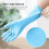 Rubber Cleaning Gloves Kitchen 4 Pairs Reusable with Cotton 5