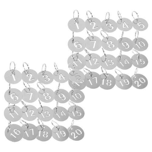 2Sets Stevige Metalen Sleutelnummer Labels Voor Office