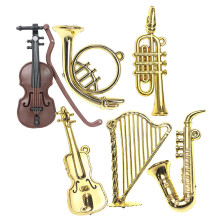 6St Mini Muziekinstrument Decor Goud Voor Poppenhuis En Fotografie