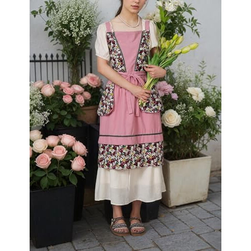 Women's Vintage Kitchen Apron with Pockets 1