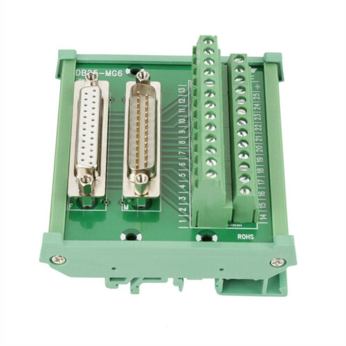4X DB25 DIN Rail Mount Interface Module Male/Female Connector Breakout Board 2