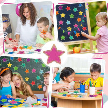 216 Pcs Colorful Paper Star Multicolor Paper Star Cut Outs Confetti for Bulletin Board DIY Crafts School Wall Decoration