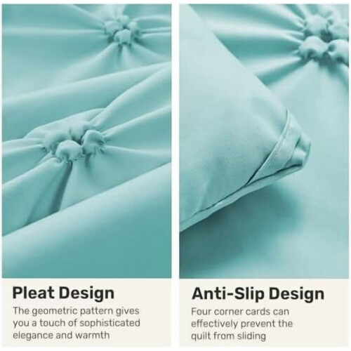 King Size Aqua Blue Comforter Set Ultra Soft Boho 3-Pc 2