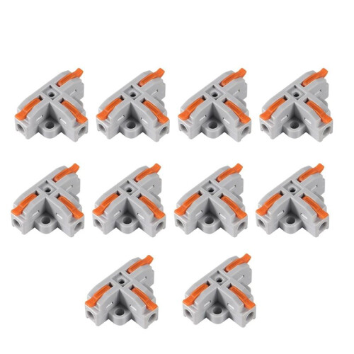 30Pcs Compact Wire Conductor Connector, T-Shape Lever Nut Wire Connector, Quick Splitter 3 Way Electrical Connectors 1