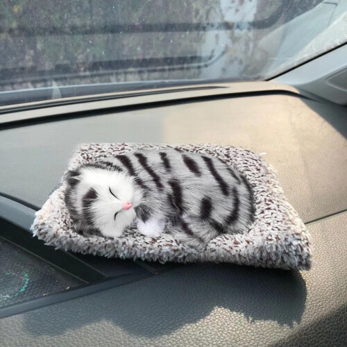 Mini gatto di peluche addormentato, a batteria 1