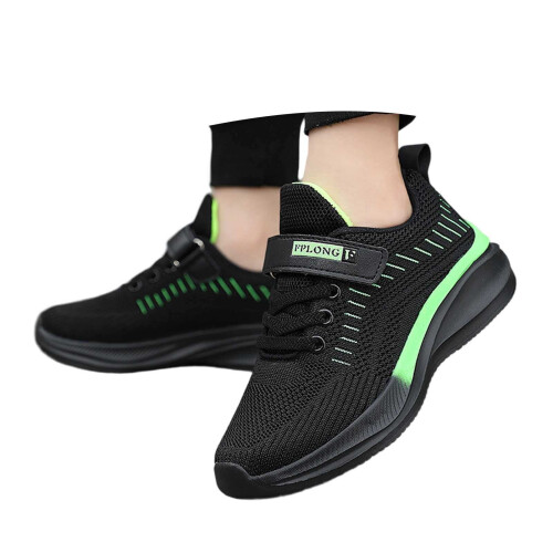 Boys Mesh Sneakers Green Soft Sole Hook & Loop Strap 2