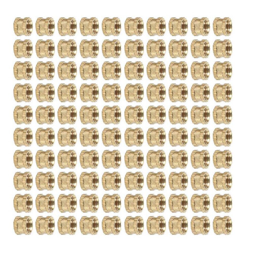 M3 x 3mm Female Thread Brass Knurled Threaded Insert Embedment Nuts 400PCS 1