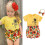 Completo da bambina con girasoli, composto da 3 pezzi e top a maniche corte. 2