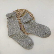 (Light gray) Solid rabbit hair woman socks winter thick warmer long socks japanese kawaii cute thermal cashmere christmas sock new year gifts