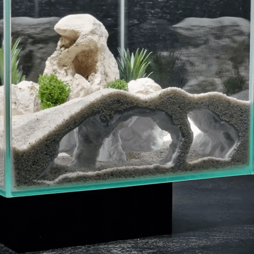 Túnel/caverna com curva natural impresso em 3D para decoração de aquário. 1