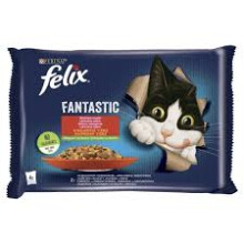 FELIX KARMA MED KYLLING OG TOMAT MED OKSEKØD OG GULERØDDER 4*85G