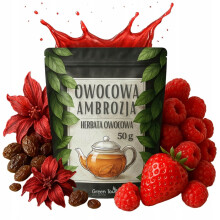 Frugtte Frugt Ambrosia te hibiskus hindbær jordbær 50 g