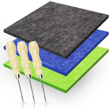 FILTKIT TIL BØRN GØR-DET-SELV HÅNDVÆRK 3x 25x20cm + 3 nåle