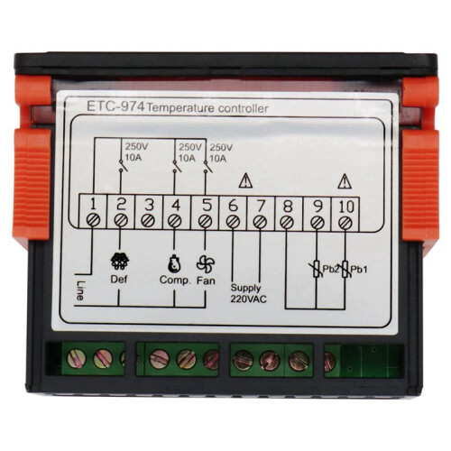 8X ETC-974 Digital Temperature Controller Microcomputer Thermostats Thermostat Refrigeration Alarm 220V NTC Sensor 1