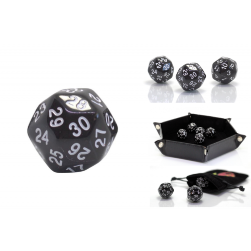 RPG terning tredivesidet D30 sort