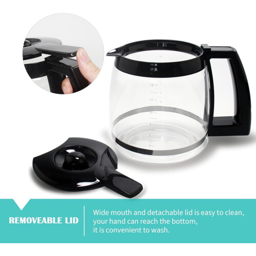 14-Cup Glass Coffee Carafe with Black Handle for DCC-2200 1