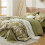 Twin Comforter Set Floral Olive Green 5-Piece Bedding 2