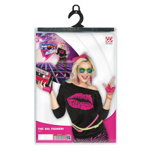 T-shirt Bluse Lips Pink Sort I Love Disco S/M
