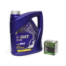 Olie Mannol 10W40 4L 4T + Oliefilter HF138 RSV GSX GSF 600 V-Strom Bandit