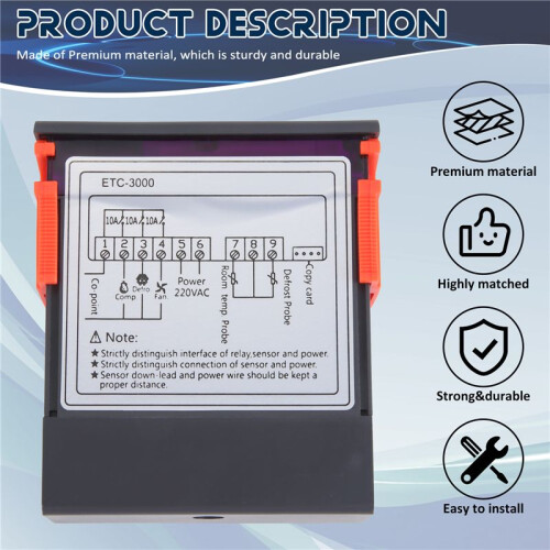 ETC-3000  Temperature Controller Refrigerator Thermostat Regulator Thermoregulator NTC Dual Sensor 220V 40% Off 1