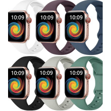 6x Urrem til Apple Watch 1/2/3/4/5/6/7/8/9/SE 38/40/41mm Farvemix