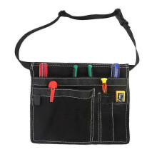 (Black) 5pocket Single Side Tool Adjustable Belt Pouch/work Apron Canvas