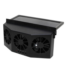1Car Ventilation Fan ABS Zwart Solar Koeling Voor Frisse Auto