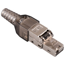 6X Modular Ethernet Plugs Cat6a Zinklegering Donkerbruin