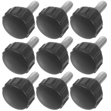 10St Zwarte Knurled Duimschroeven Vlakke Kop Snelle Bevestiging