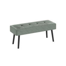 End of Bed Bench, Corduroy Bedroom Bench with Thick Padding and Steel Legs, Tufted Window Seat for Entryway, Living Room, Green