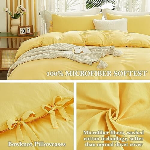 Yellow Queen duvet cover set microfiber 3 pcs 2