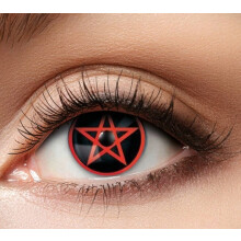 3 månedlige kvartalsvise farvede linser RØD PENTAGRAM Halloween-bal