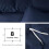 King Size Duvet Cover Set Navy Blue 3 pcs 6