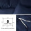 King Size Duvet Cover Set Navy Blue 3 pcs 7