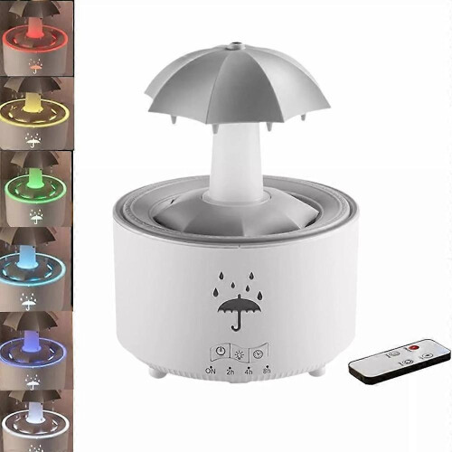 (EU Header, White) Umbrella Humidifier, Umbrella Diffuser with Rain Effect 1