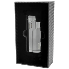 RONSON CYCLON GUN METAL 3 JET lighter med cigarpunch, jet