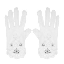 Witte Kanten Handschoenen Met Handgemaakte Kralen Borduursel