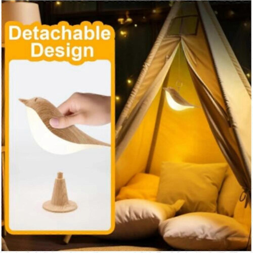 (Maple color) 2 in 1 Aroma Lumibird Lamp Diffuser,3 Color Temperature Small Bird Table Lamp 2