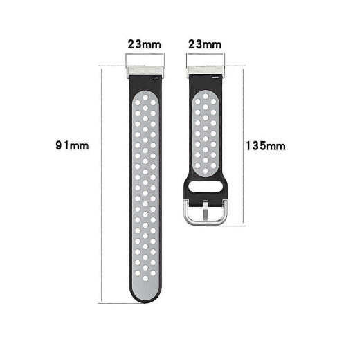 (Black Red) For Fitbit Sense 1/2 / Fitbit Versa 3/4 Strap Soft Silicone Watch Band 1
