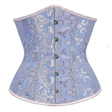 (Blue, 4XL) EVAGO Women's Lace Up Boned Jacquard Brocade Waist Training Underbust Corset