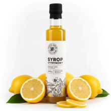 Citronsirup 250 ml naturlig til te og lemonade med citroner i krukken