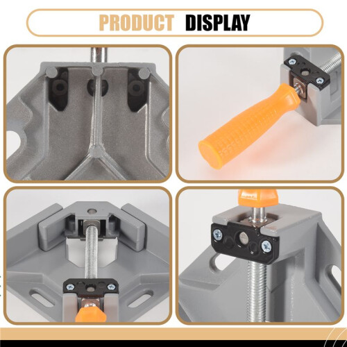 Aluminum Single Handle 90 Degree Right Angle Clamp Angle Clamp Woodworking Frame Clip Right Angle Folder Tool 1PC 1