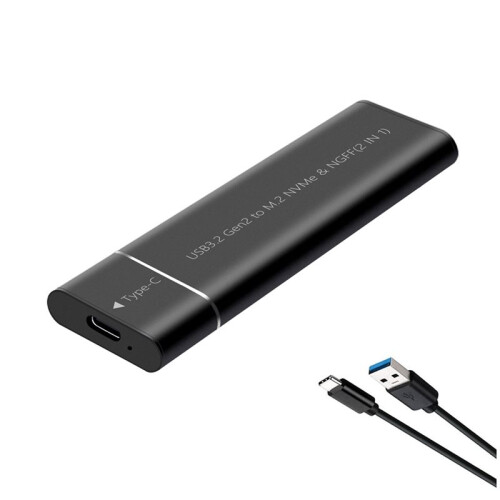 M2 SSD Case M.2 NVMe  SSD Enclosure Adapter 10Gbps Dual Protocol M.2 to USB 3.2 Type C External Hard Disk Box 1