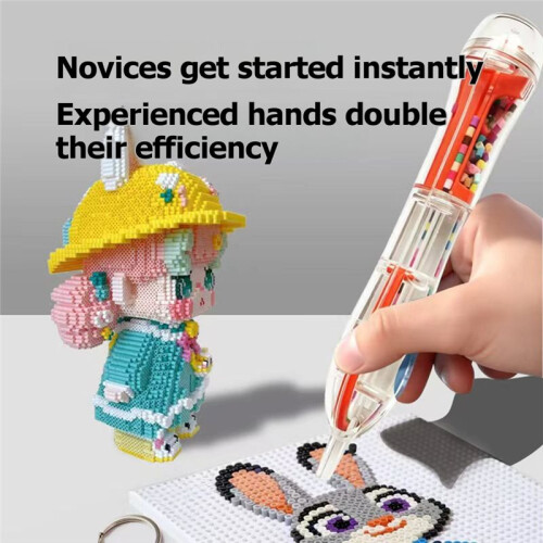 Press-Type Bead-Dotting Pen A Diy  Aid Tool Automatic Material Replenishment Transparent Bead Dispenser Pen 2