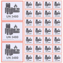 100Batterij Waarschuwing Stickers Koperplaat Zwart Voor Verzending